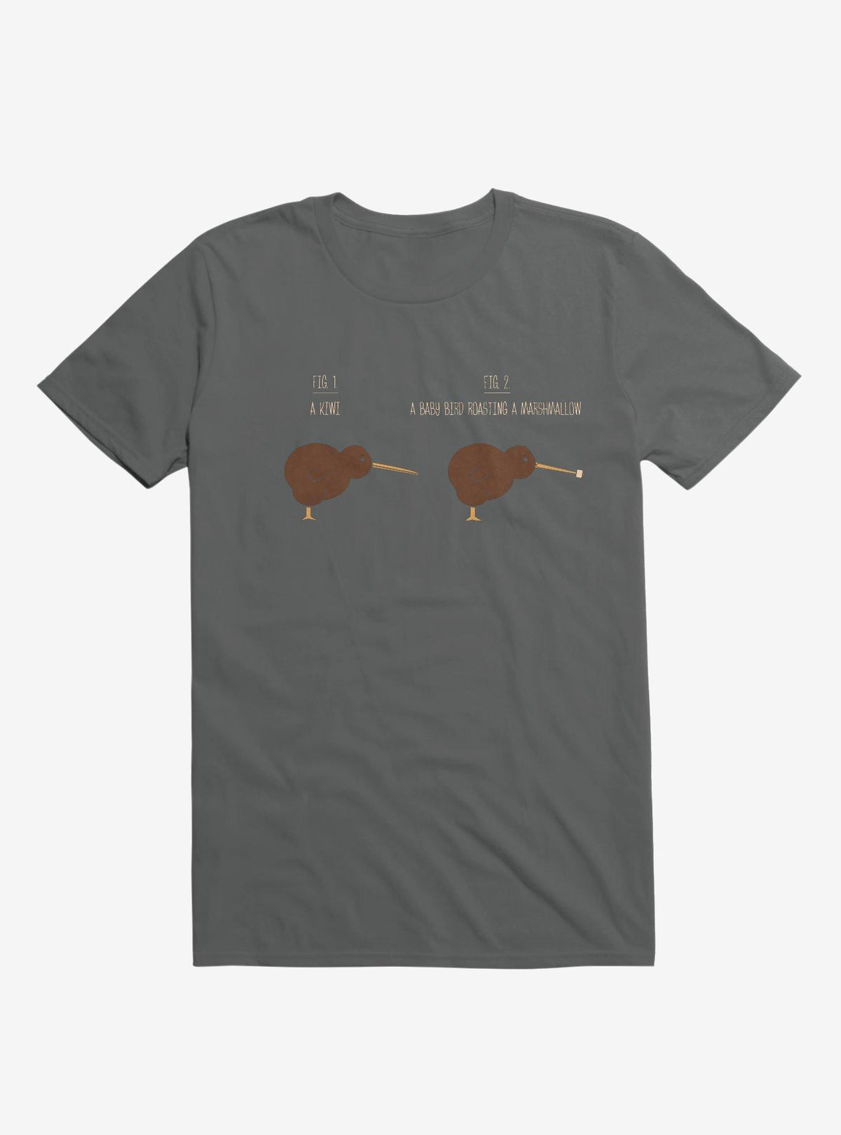 Know Your Birds A Kiwi Or Bird Roasting Marshmallow Charcoal Grey T-Shirt