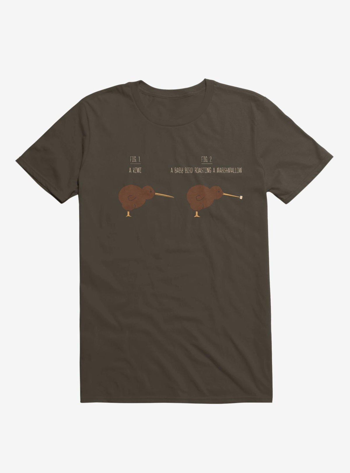 Know Your Birds A Kiwi Or Bird Roasting Marshmallow Brown T-Shirt