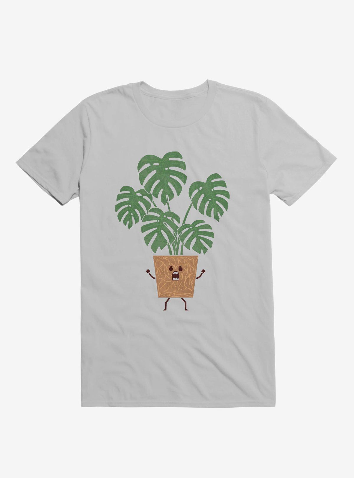 Monstera House Plant Ice Grey T-Shirt
