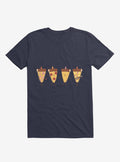 Pizza Slice Party Navy Blue T-Shirt
