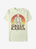 space adventure The Mandalorian 70's Retro Sunset Greef T-Shirt