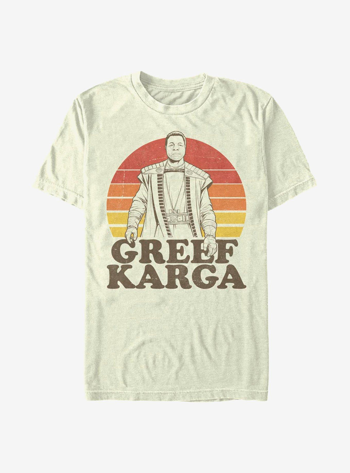 space adventure The Mandalorian 70's Retro Sunset Greef T-Shirt