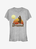 space adventure The Mandalorian Mando Retro Sunset Girls T-Shirt