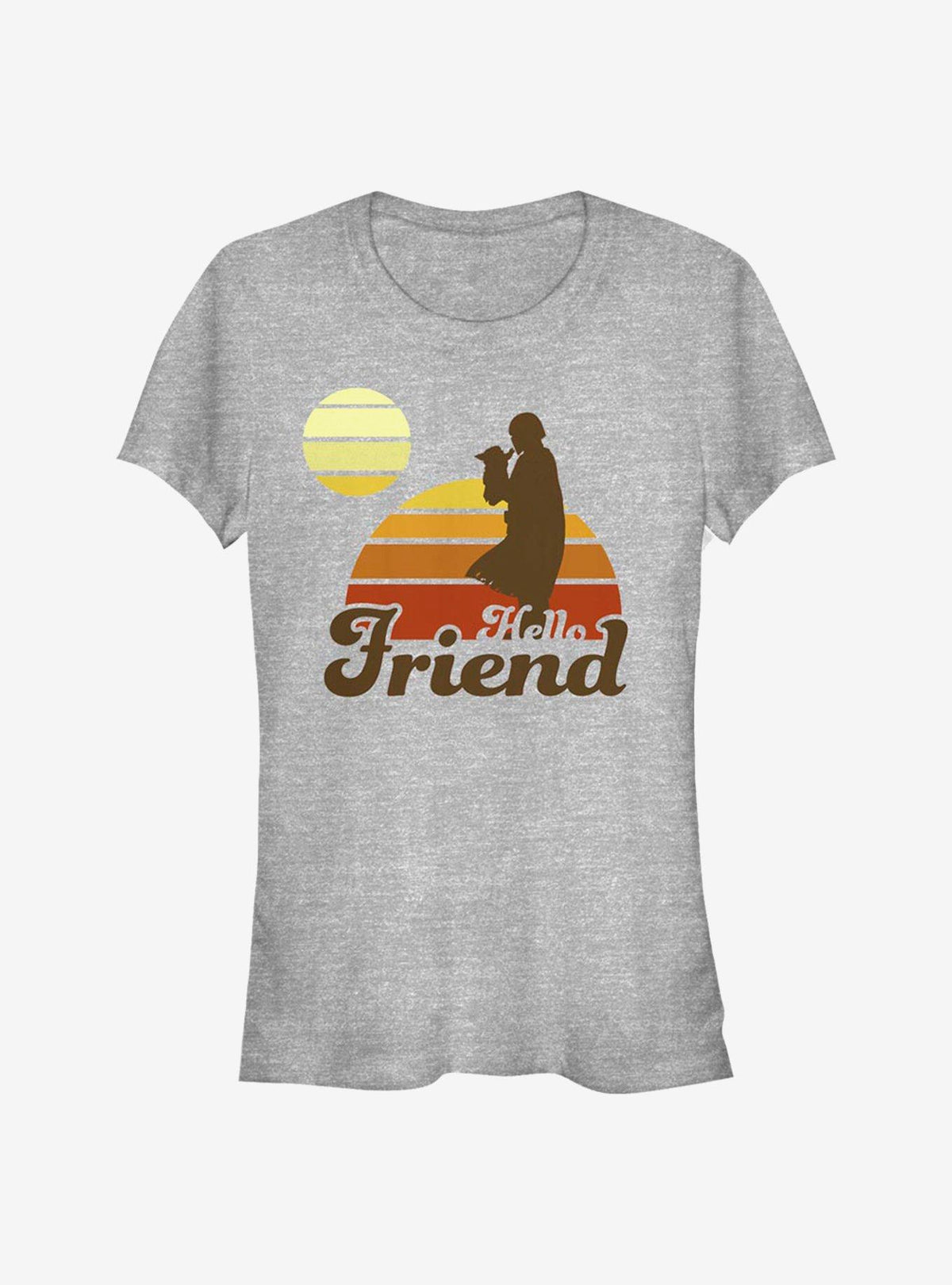 space adventure The Mandalorian Mando Retro Sunset Girls T-Shirt