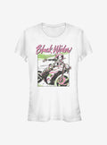 Black Widow Retro Art Girls T-Shirt