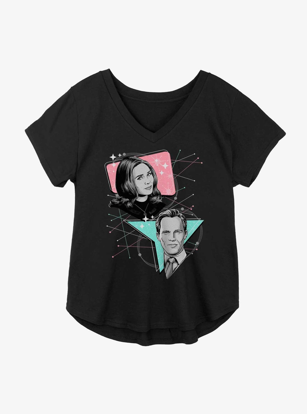WandaVision Pastel Retro Art Girls Plus Size T-Shirt
