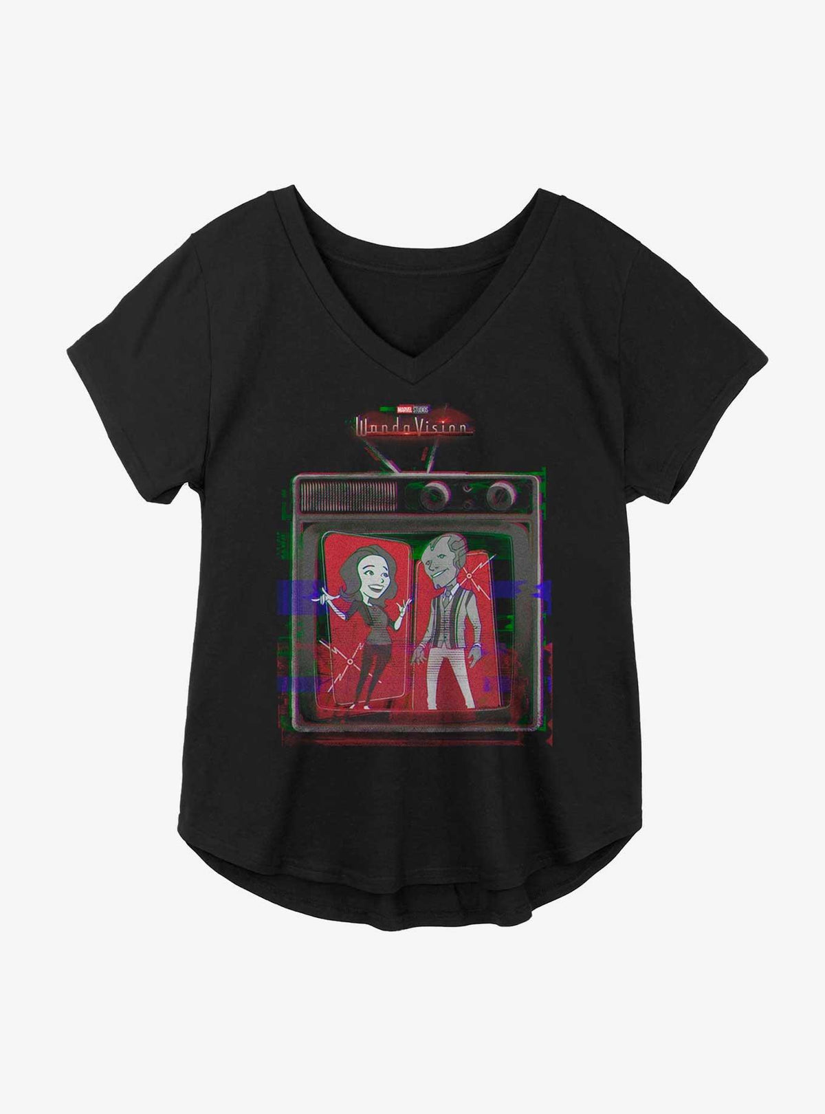 WandaVision Retro Glitch Television Girls Plus Size T-Shirt