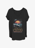 space adventure Retro X-Wing Girls T-Shirt Plus Size
