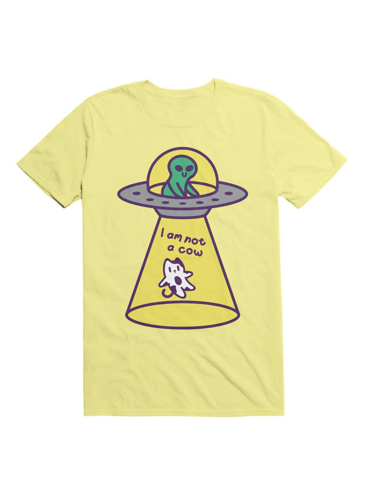 Kawaii Cat Abduction By Alien T-Shirt 4