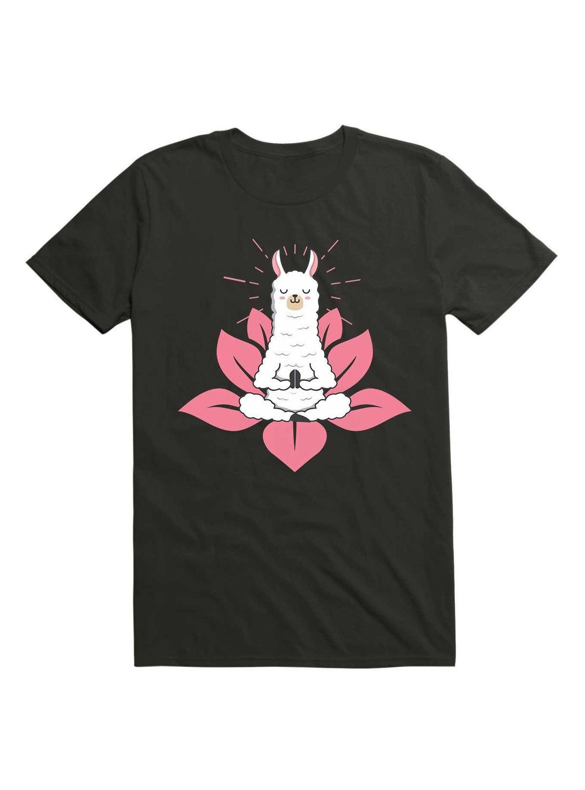 Kawaii Cute Llama Doing Yoga Llamaste Namaste Funny Meditation T-Shirt 4