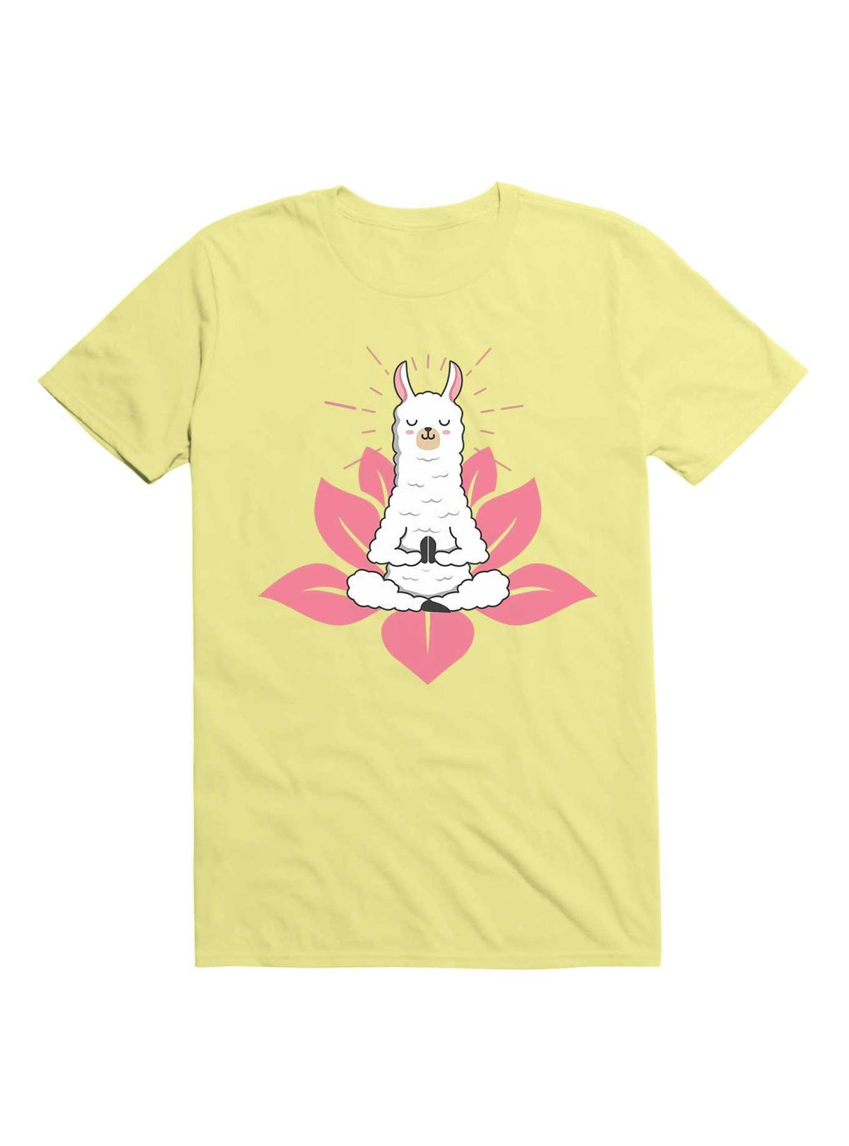 Kawaii Cute Llama Doing Yoga Llamaste Namaste Funny Meditation T-Shirt 6