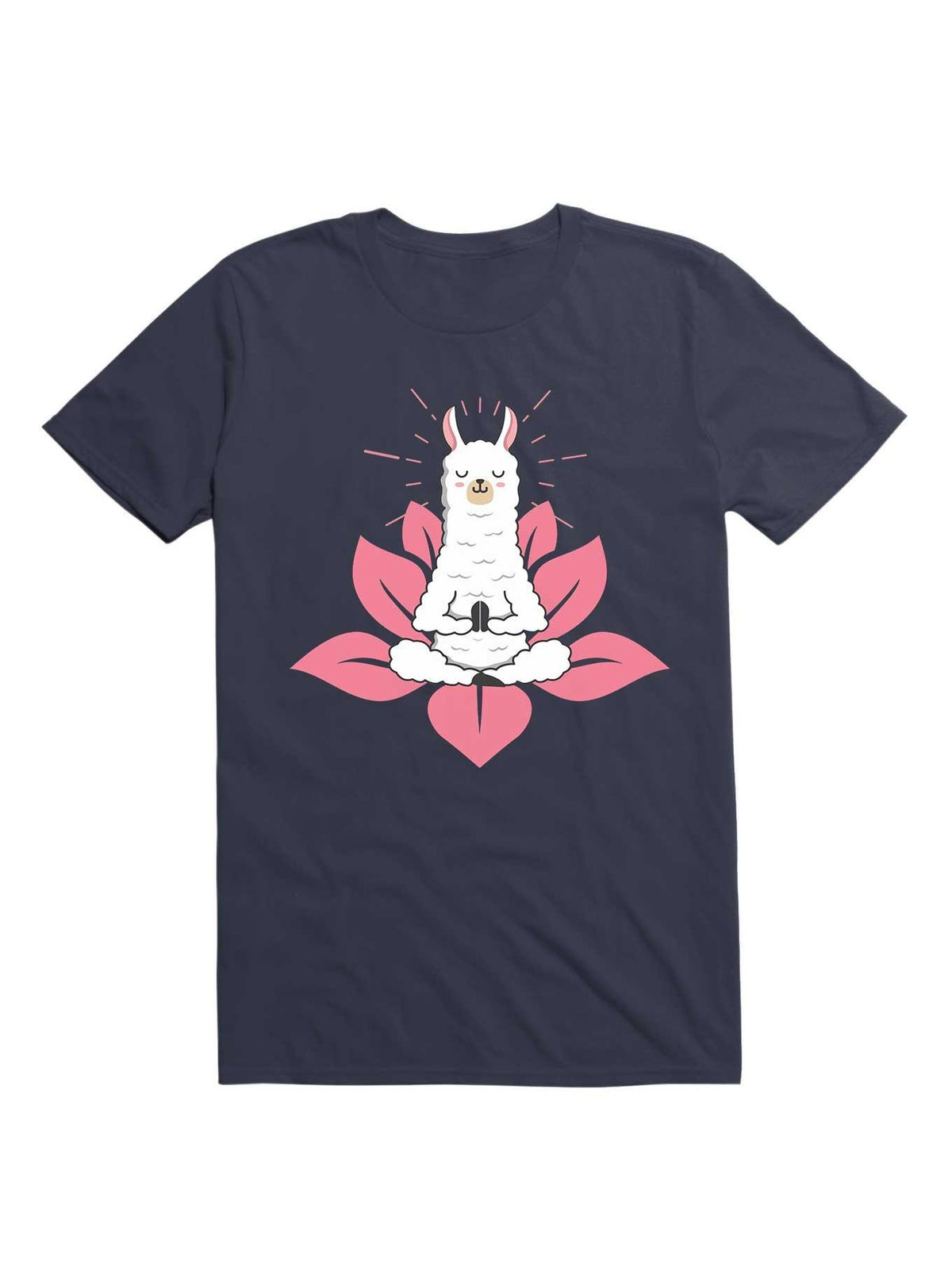 Kawaii Cute Llama Doing Yoga Llamaste Namaste Funny Meditation T-Shirt 2