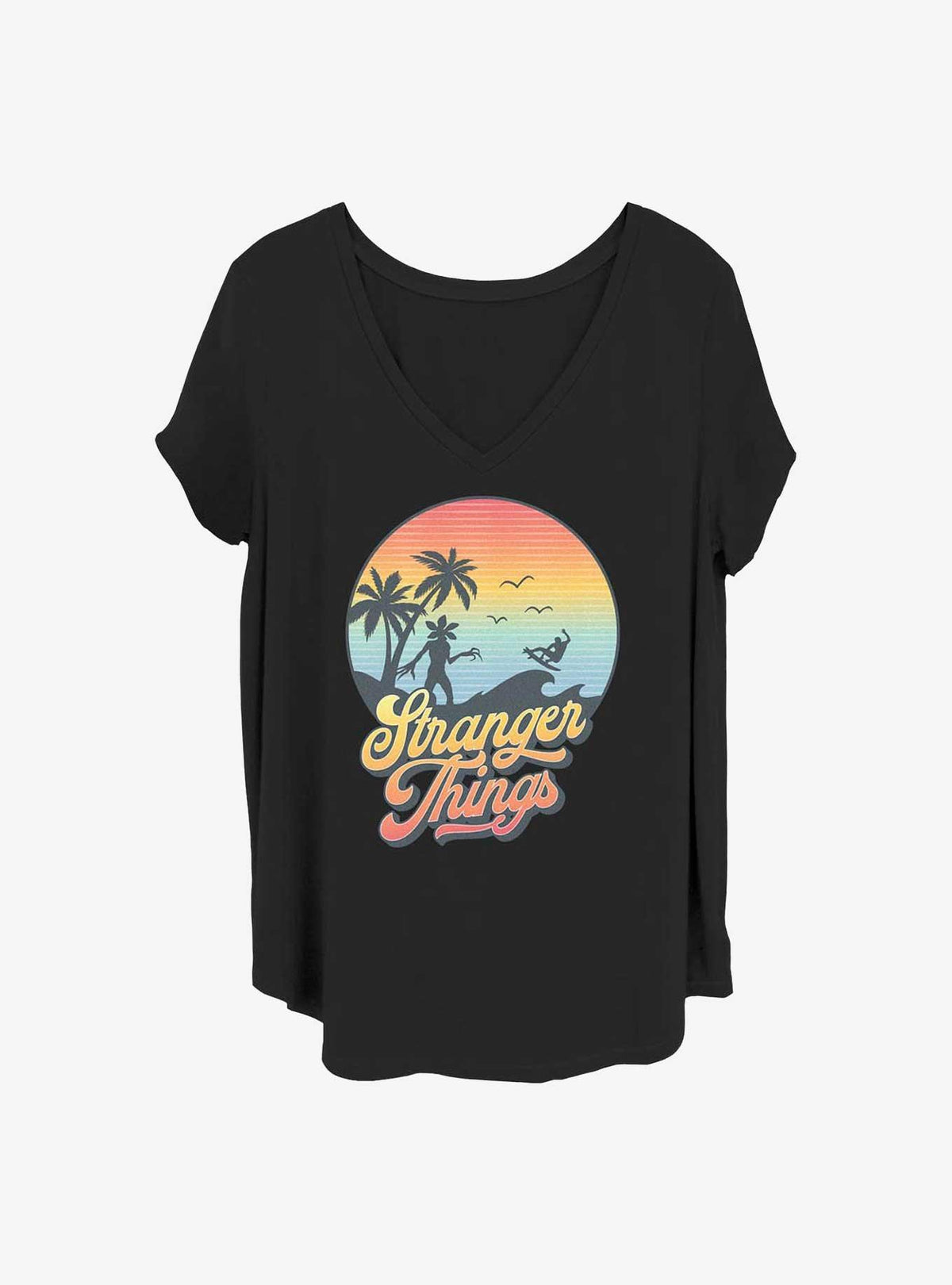 Stranger Things Retro Sun Girls T-Shirt Plus Size