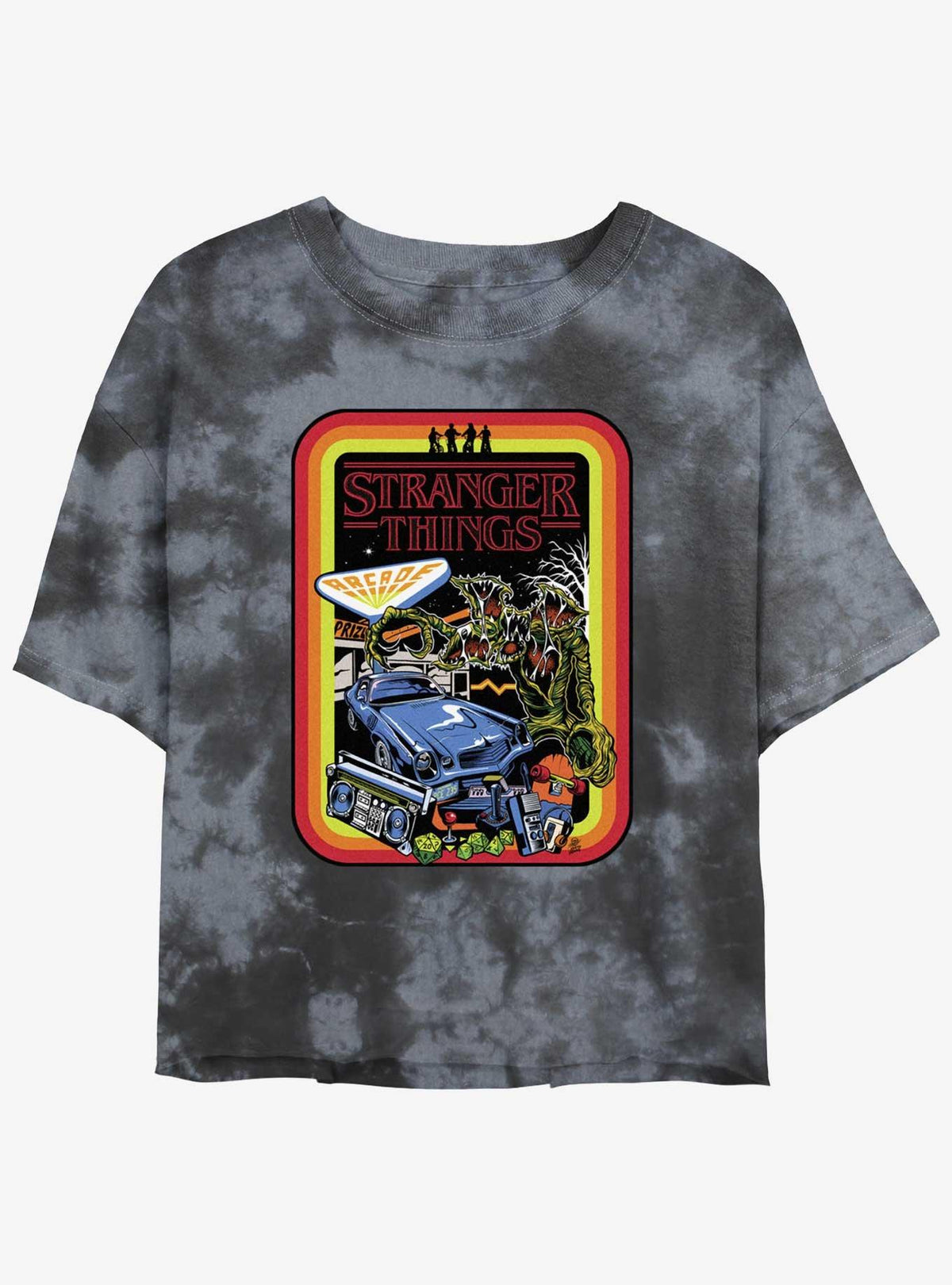 Stranger Things Retro Mash Mineral Wash Crop Girls T-Shirt 2