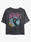 Retro Avengers Mineral Wash Crop Girls T-Shirt