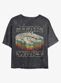 space adventure Retro Falcon Mineral Wash Crop Girls T-Shirt