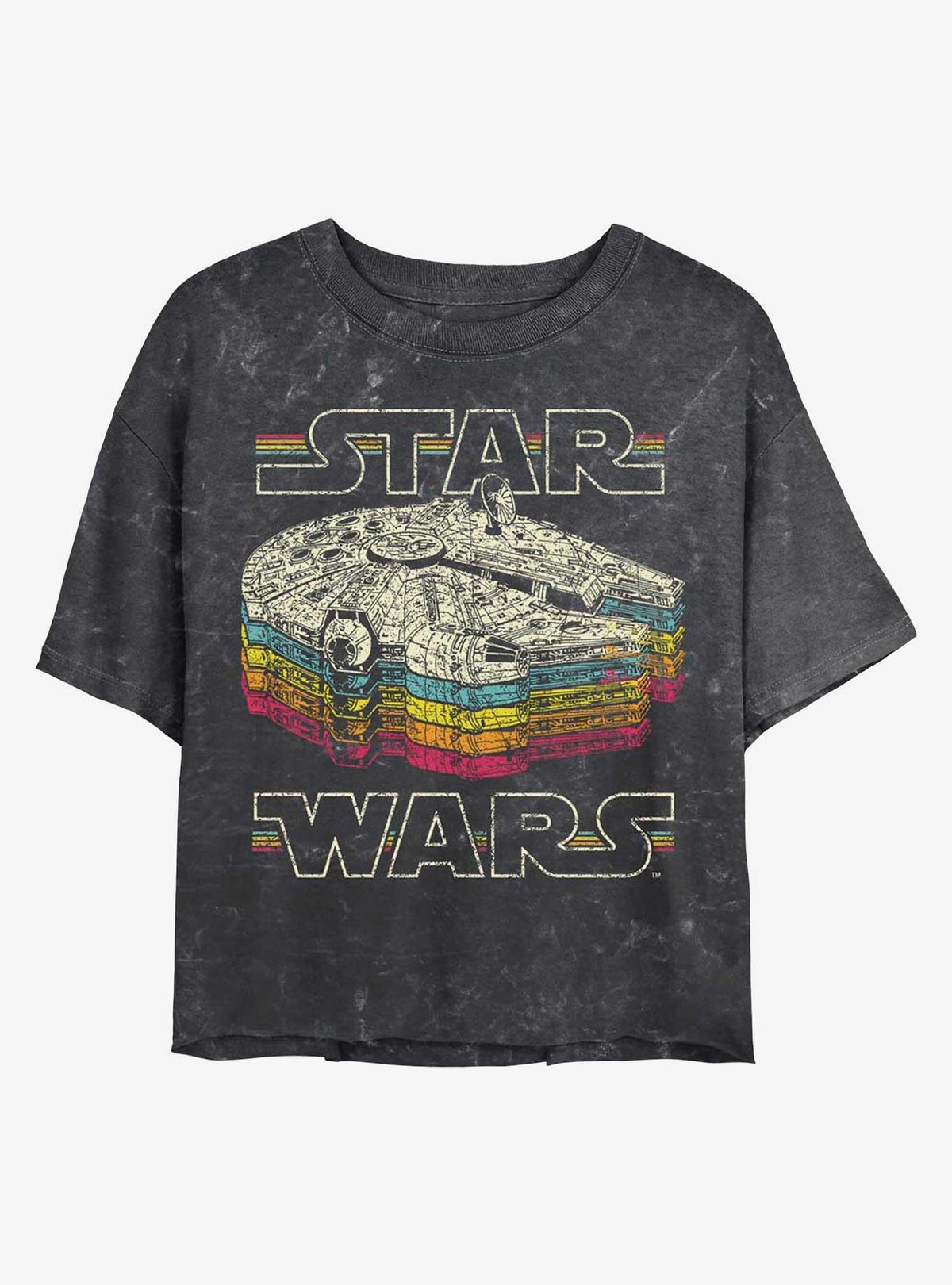 space adventure Retro Falcon Mineral Wash Crop Girls T-Shirt