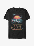 space adventure Retro X-Wing Battle T-Shirt