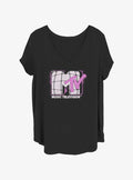 MTV Retro Fuzz Logo Girls T-Shirt Plus Size