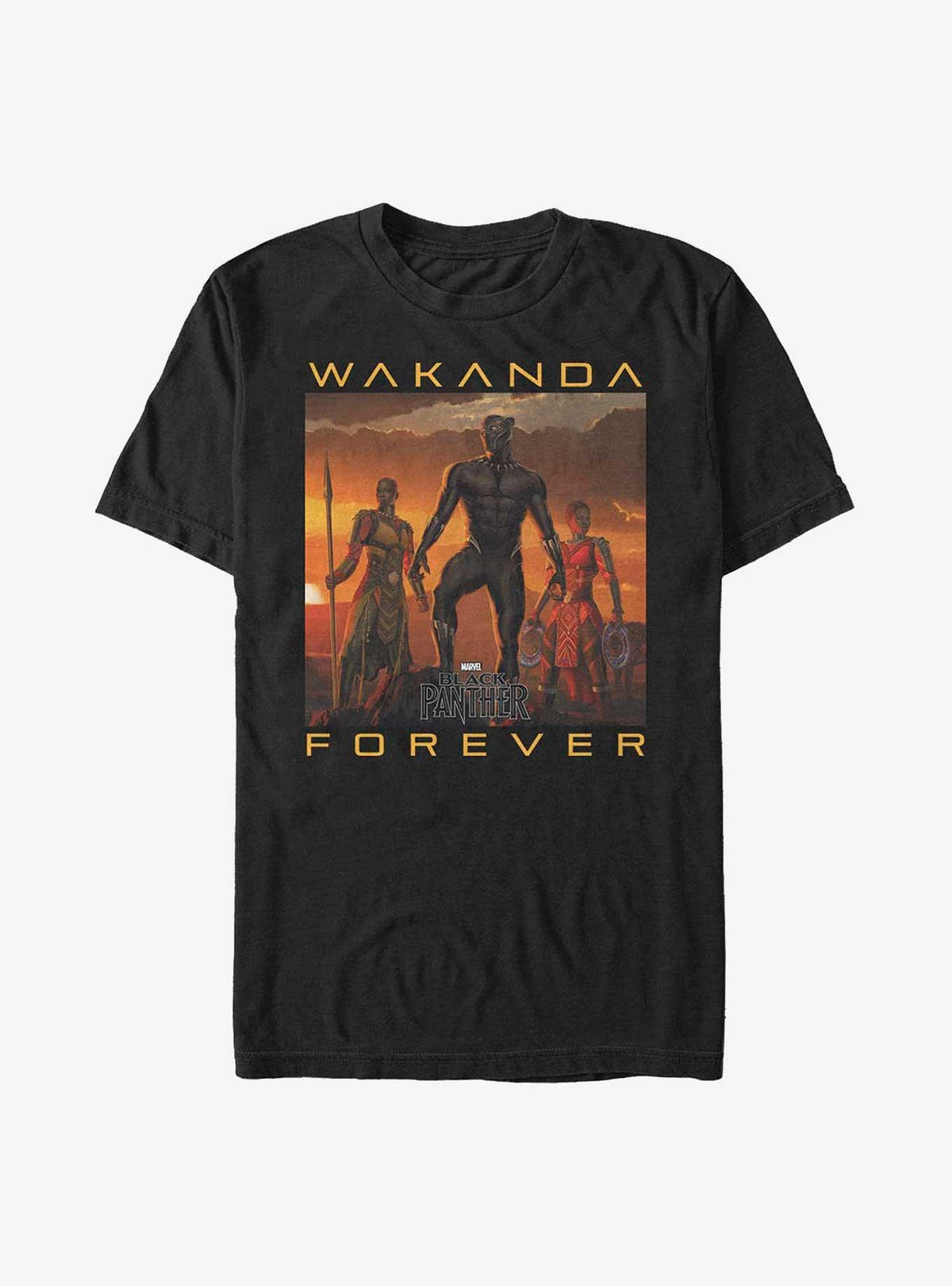 Black Panther Wakanda Forever T'Challa Okoye and Nakia Poster Big Tall T-Shirt