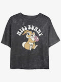 Bambi Miss Bunny Retro Mineral Wash Girls Crop T-Shirt