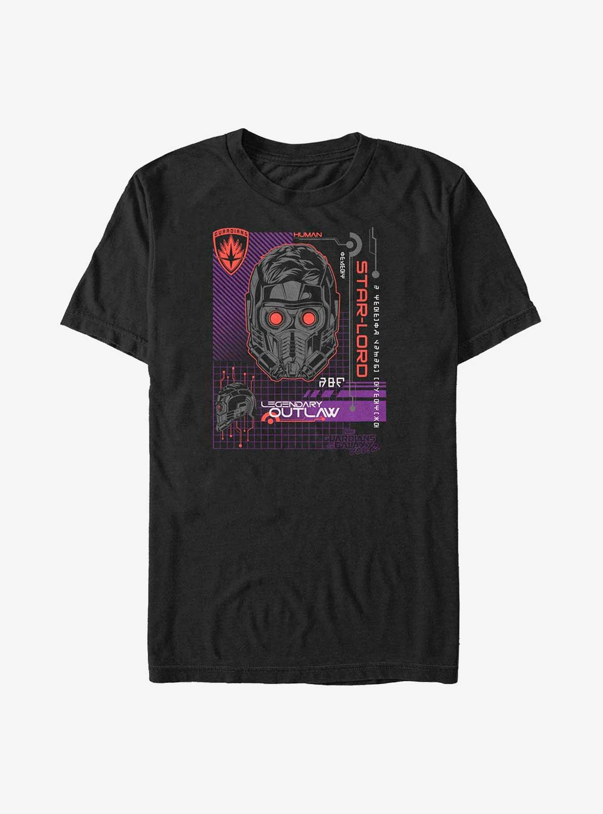 Guardians of the Galaxy Star Lord Profile Big Tall T-Shirt