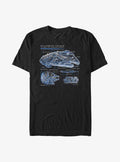 space adventure Episode VIII The Last Jedi Sketchmatic Falcon Big Tall T-Shirt