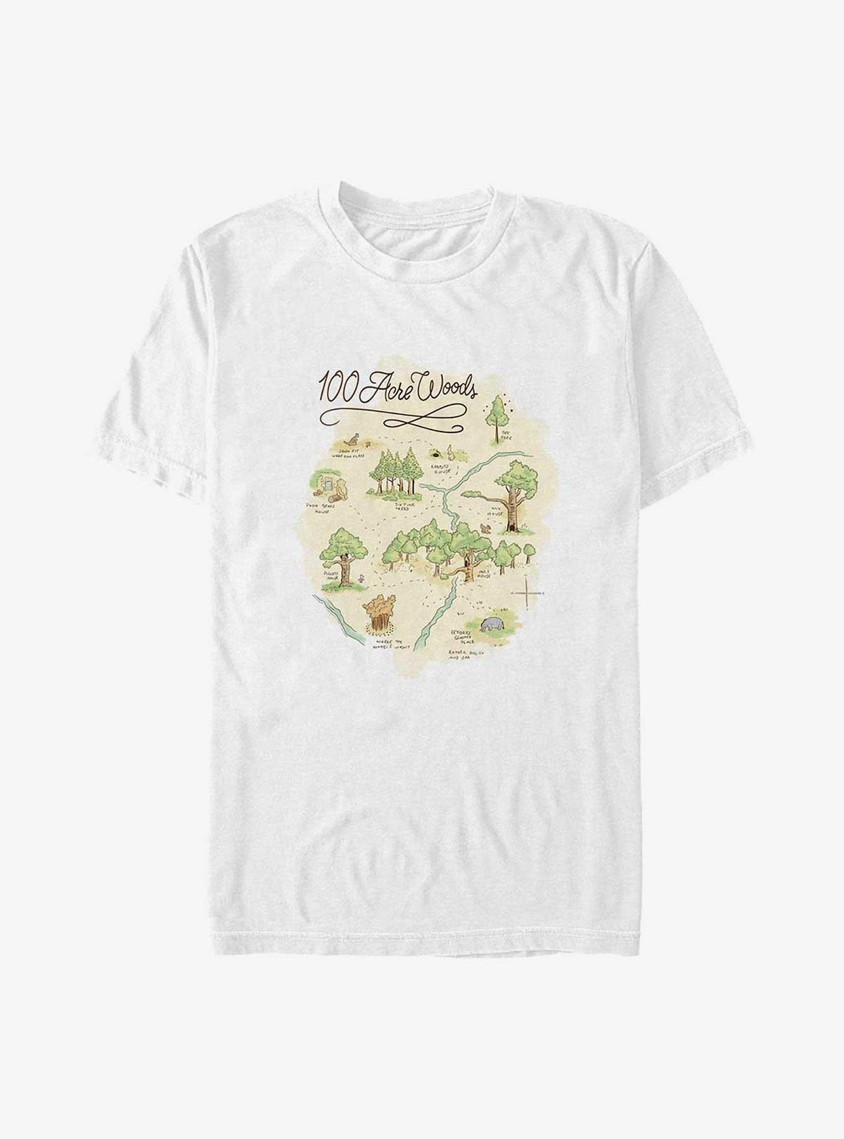 Winnie The Pooh 100 Acre Map Big Tall T-Shirt