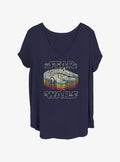 space adventure Retro Color Girls T-Shirt Plus Size 2