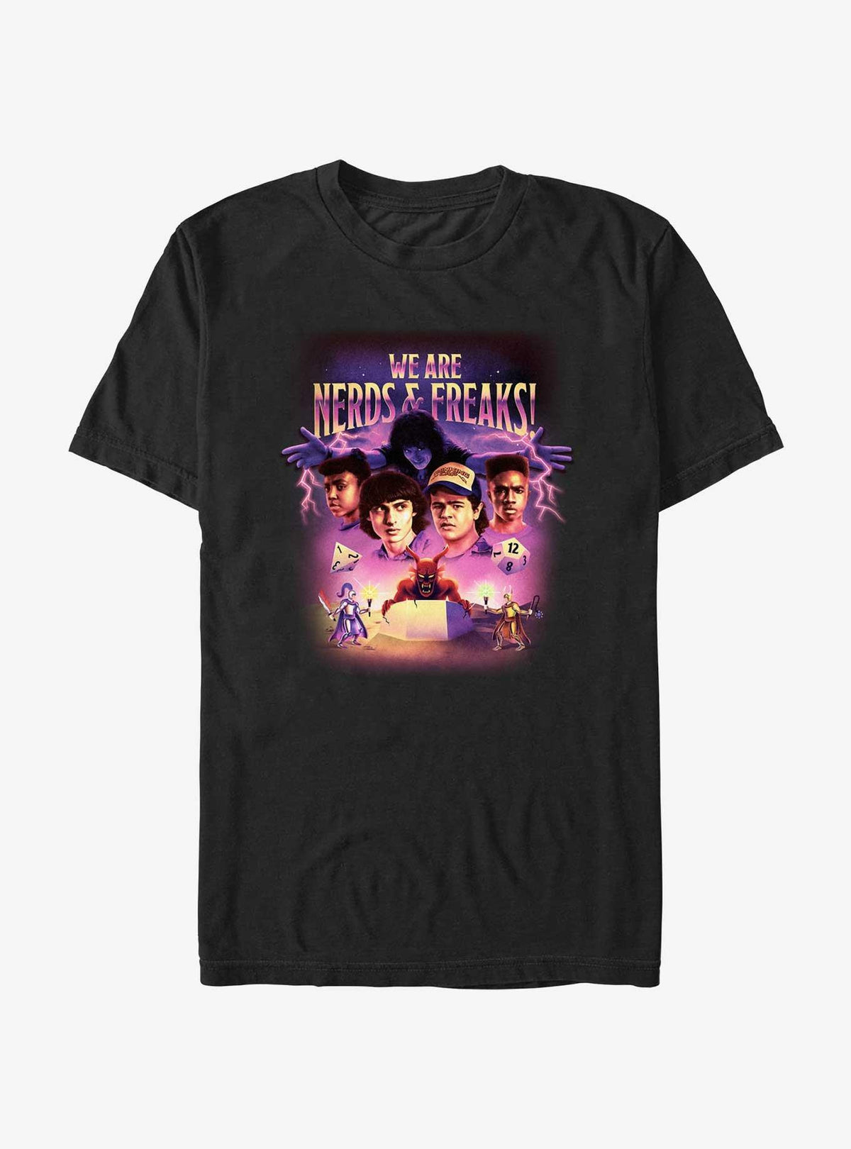 Stranger Things We Are Nerds Freaks Hellfire Retro T-Shirt