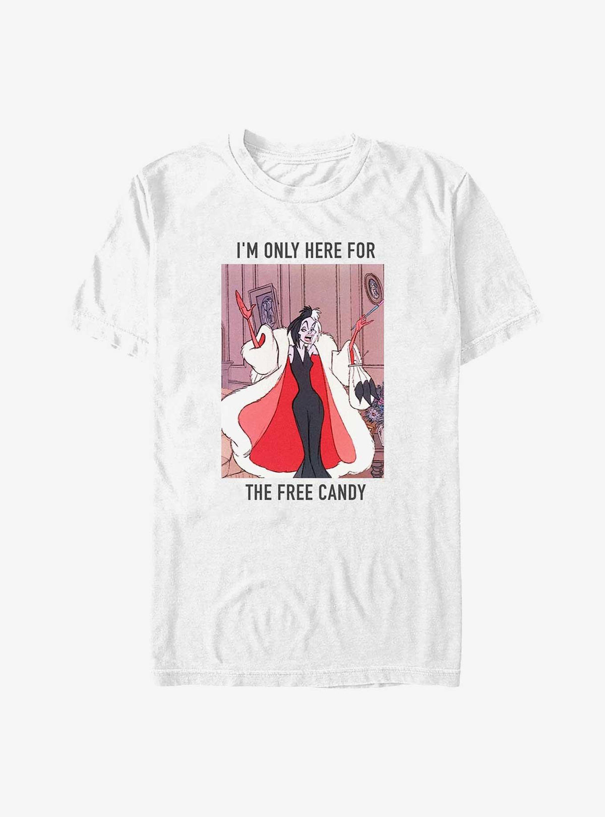 101 Dalmatians Cruella De Vil Only Here For Free Candy Big Tall T-Shirt