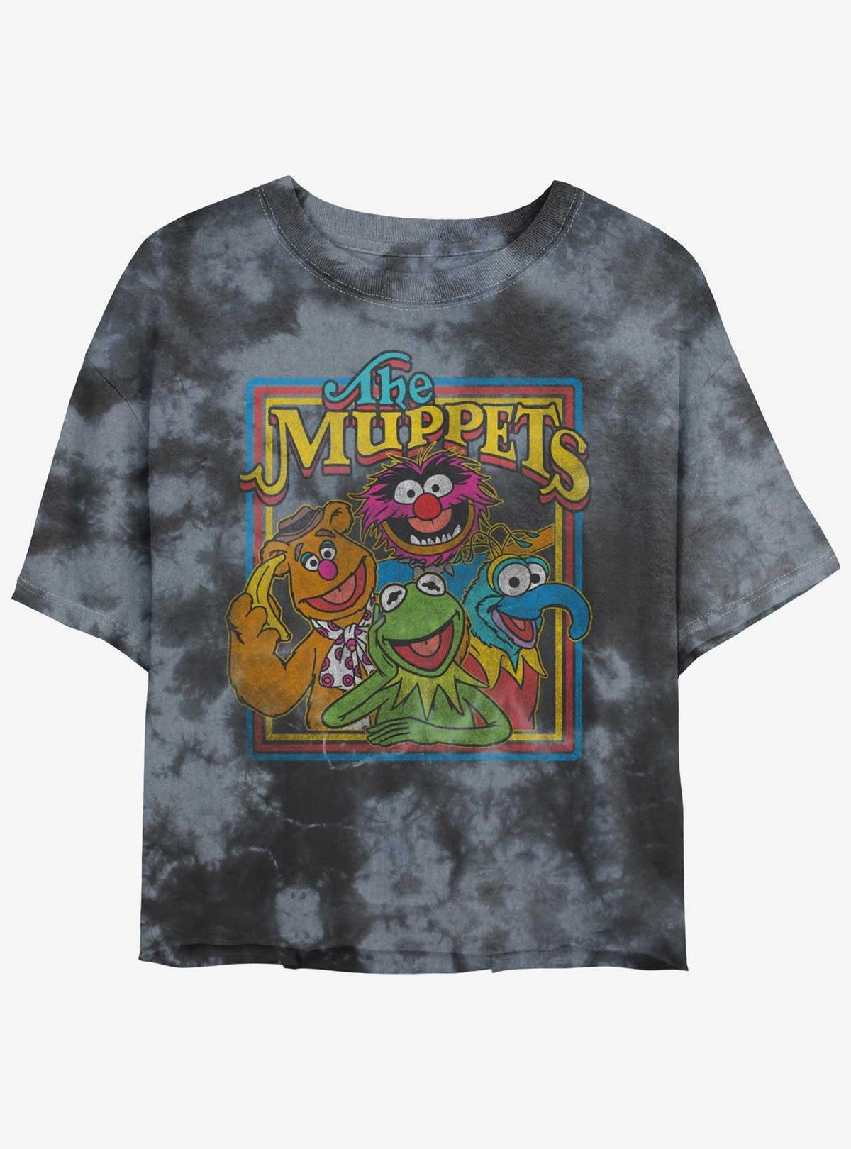 The Muppets Retro Muppet Poster Girls Tie-Dye Crop T-Shirt