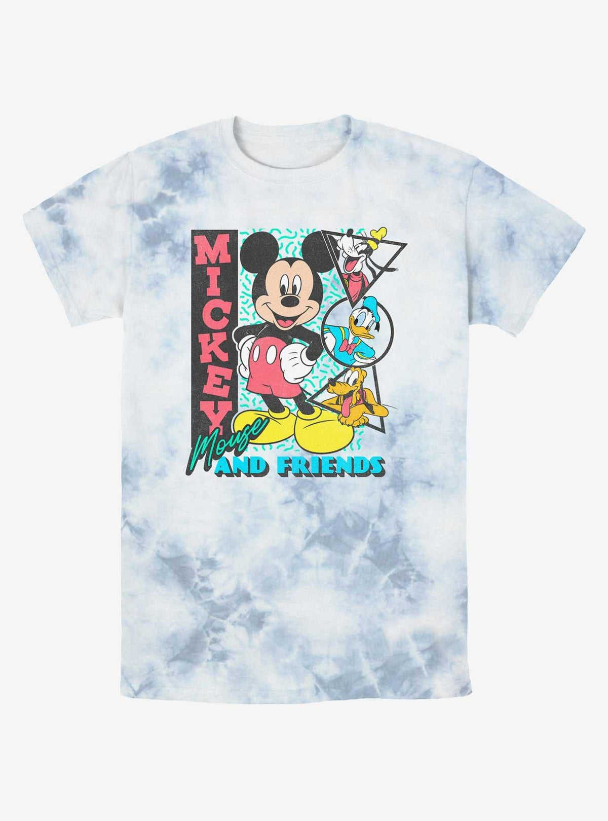 Mickey Mouse Friends Retro Shapes Tie-Dye T-Shirt