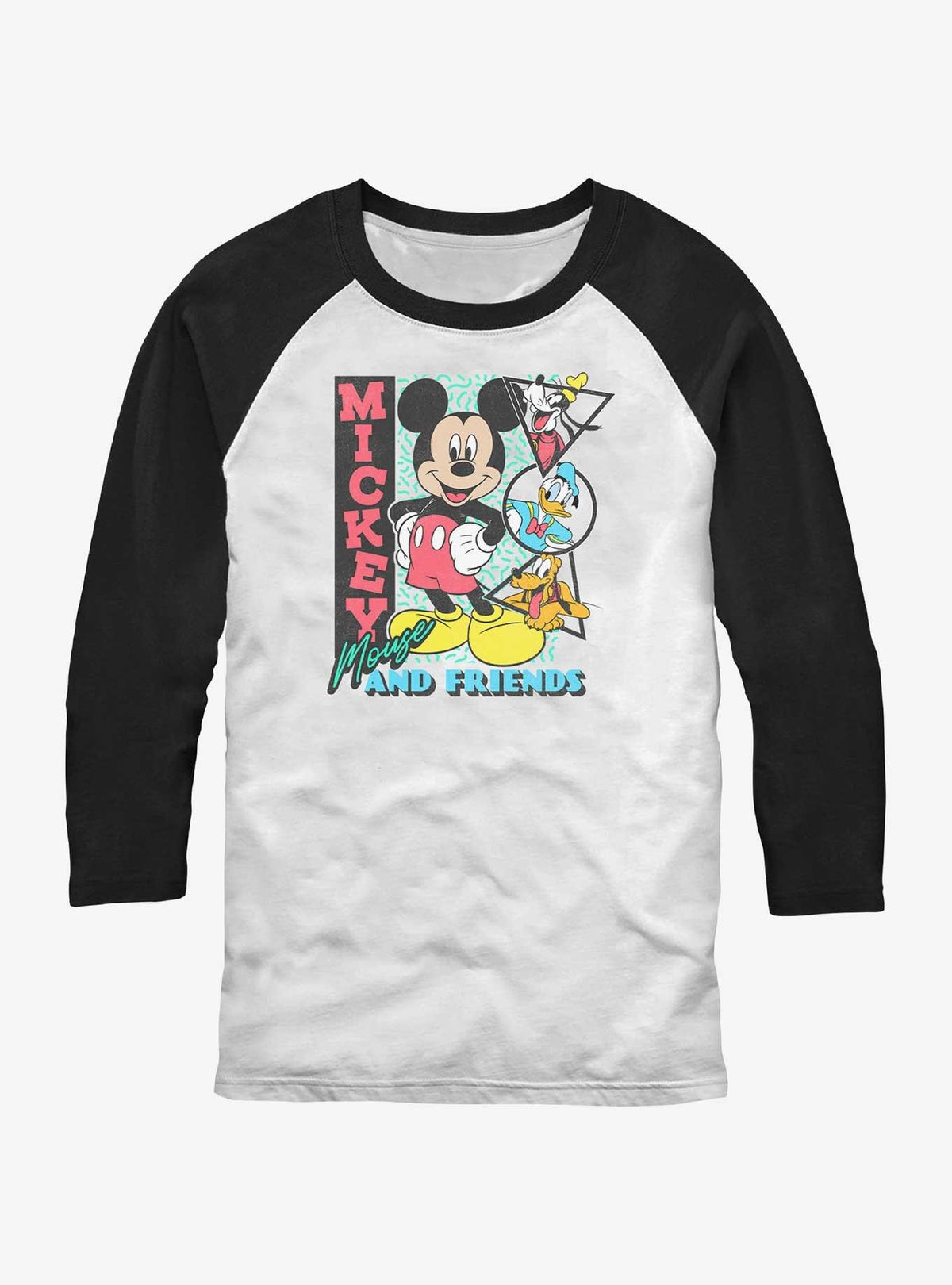 Mickey Mouse Friends Retro Shapes Raglan T-Shirt