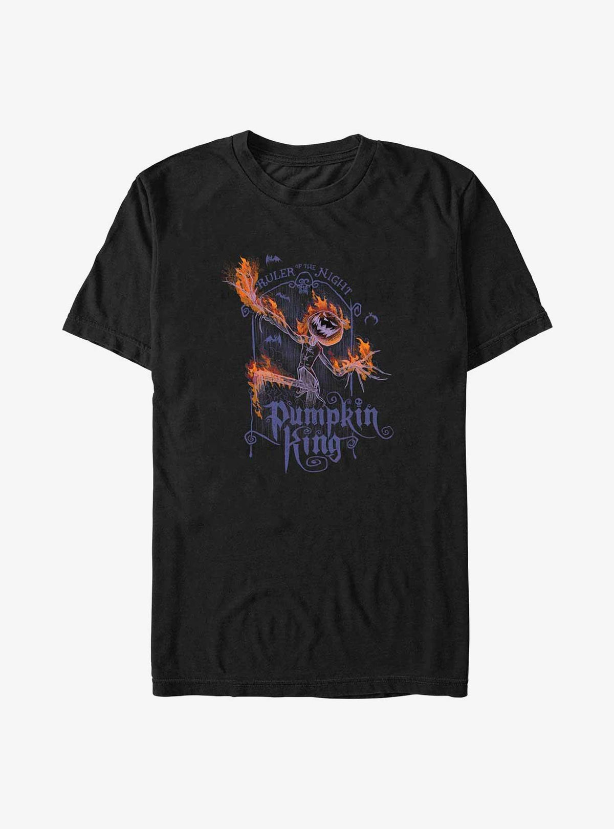 spooky holiday Pumpkin King Flames Big Tall T-Shirt