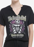 spooky holiday Jack Titles Girls Notched Crop T-Shirt