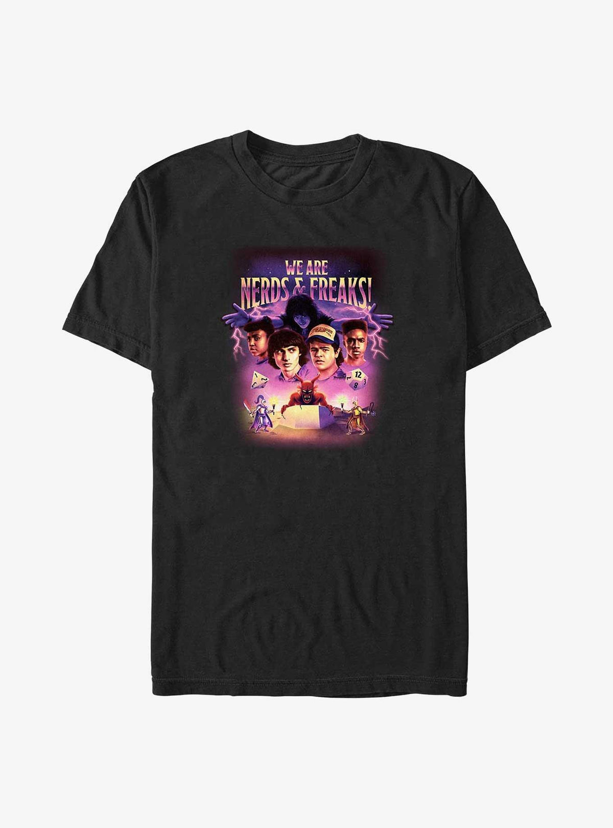 Stranger Things We Are Nerds Freaks Hellfire Retro Big Tall T-Shirt