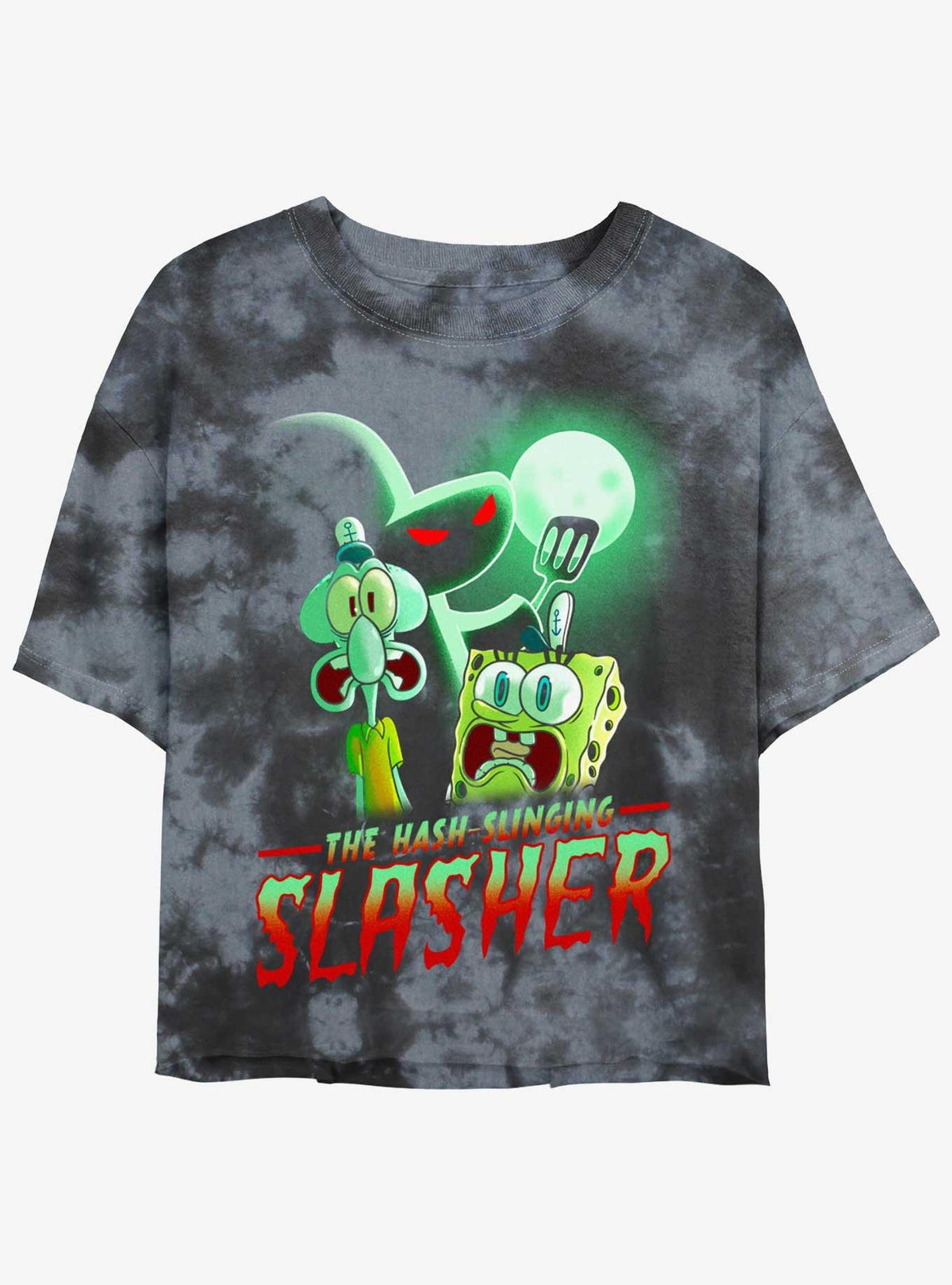 cartoon sea sponge Hash Slinging Slasher Girls Tie-Dye Crop T-Shirt