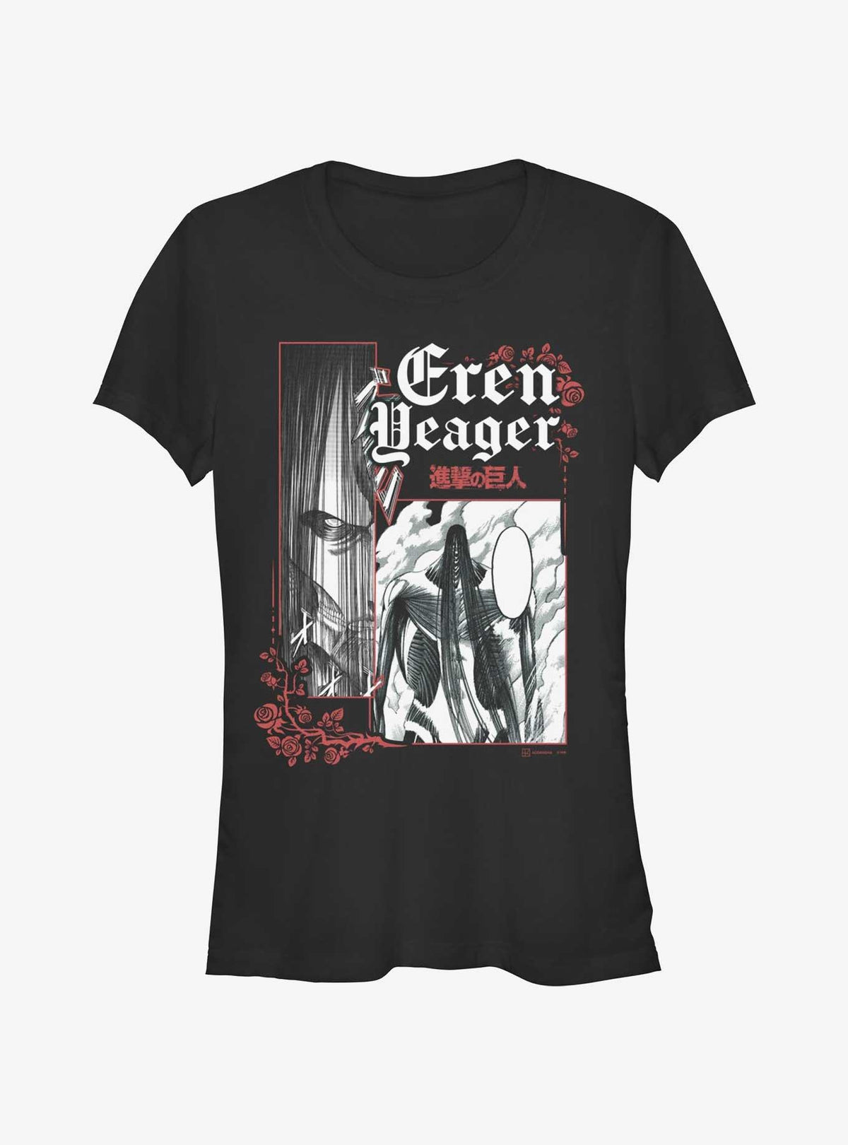 dark fantasy anime Goth Colossal Titan Eren Girls T-Shirt