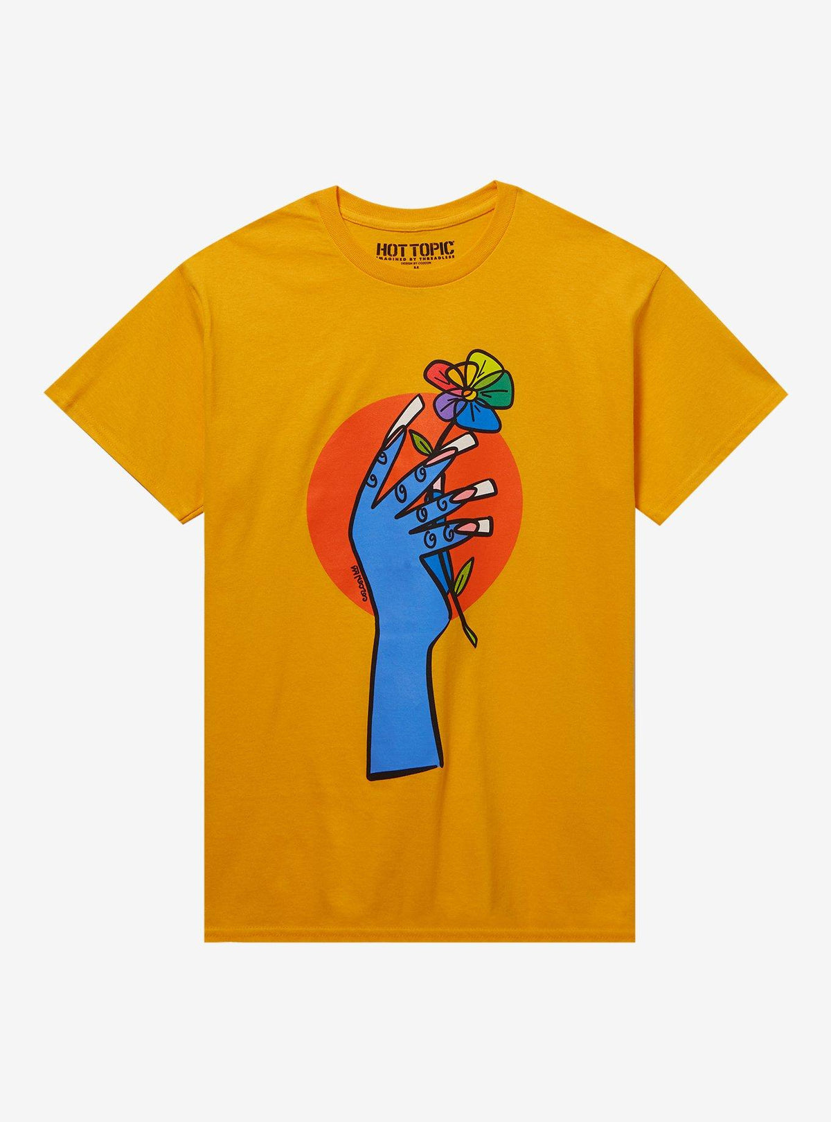 Acrylic Nails Rainbow Flower T-Shirt By Cozcon