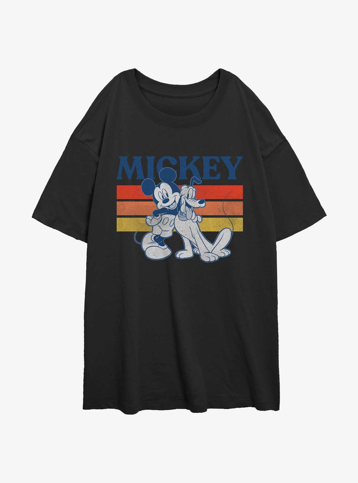 Mickey Mouse Pluto Retro Squad Girls Oversized T-Shirt