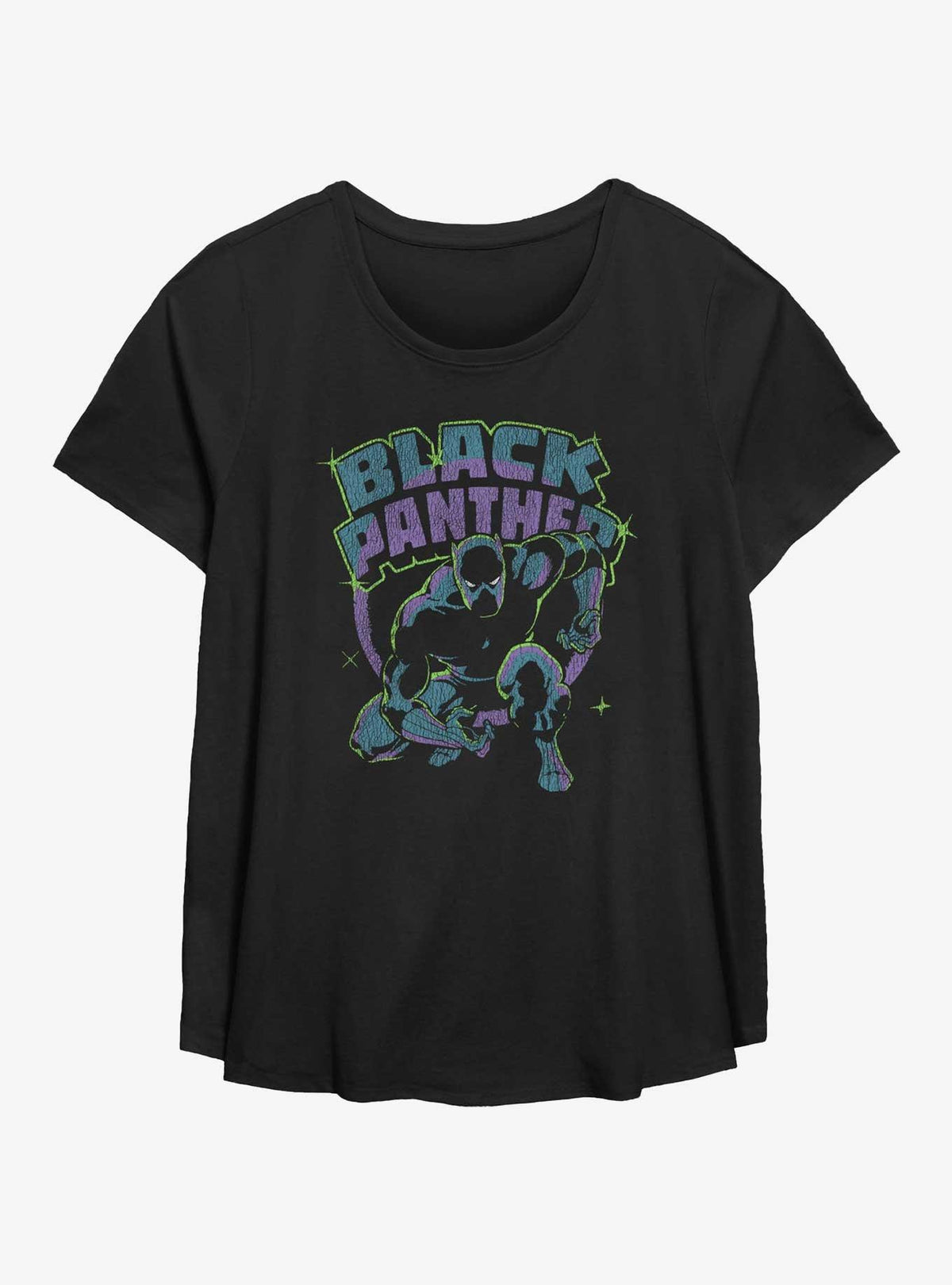 Black Panther Retro Panther Girls T-Shirt Plus Size