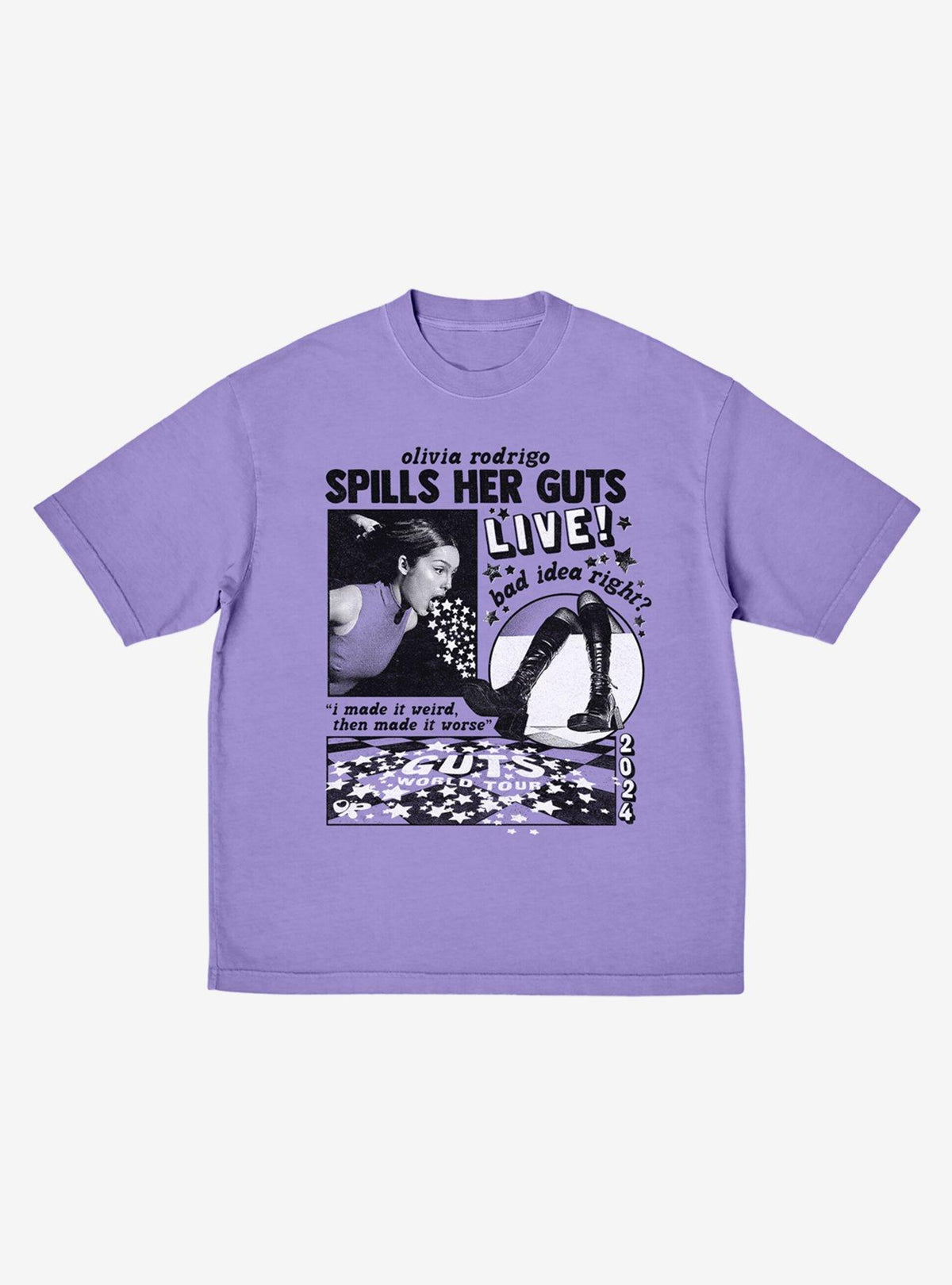 Olivia Rodrigo Guts Collage Boyfriend Fit Girls T-Shirt