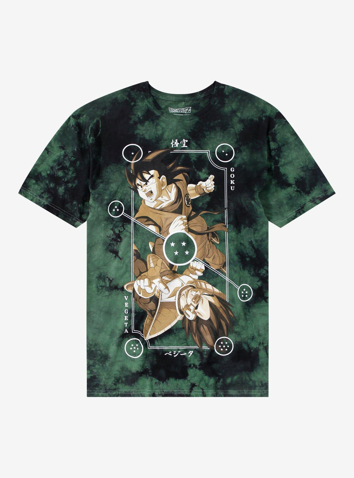 anime fighter Goku Vegeta Dual Card Tie-Dye T-Shirt
