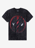 masked antihero Wolverine Scratch Logo Wash T-Shirt