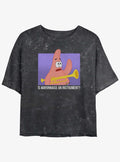 cartoon sea sponge Patrick Is Mayonnaise An Instrument Girls Mineral Wash Crop T-Shirt