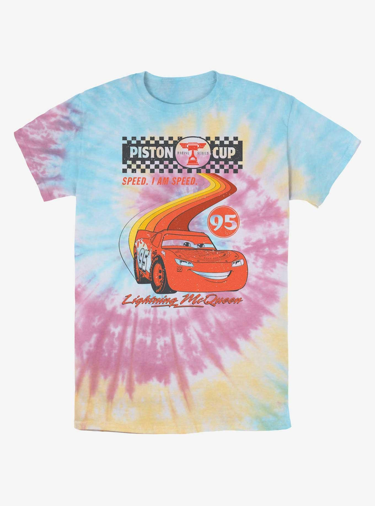 Cars Retro McQueen Speedway Tie-Dye T-Shirt