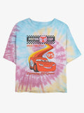 Cars Retro McQueen Speedway Girls Tie-Dye Crop T-Shirt