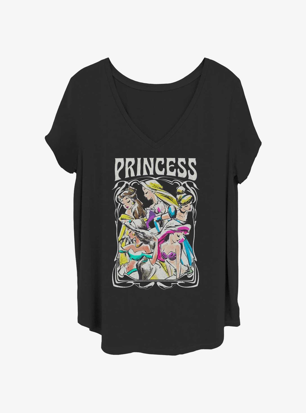 Princesses Retro Princess Girls T-Shirt Plus Size