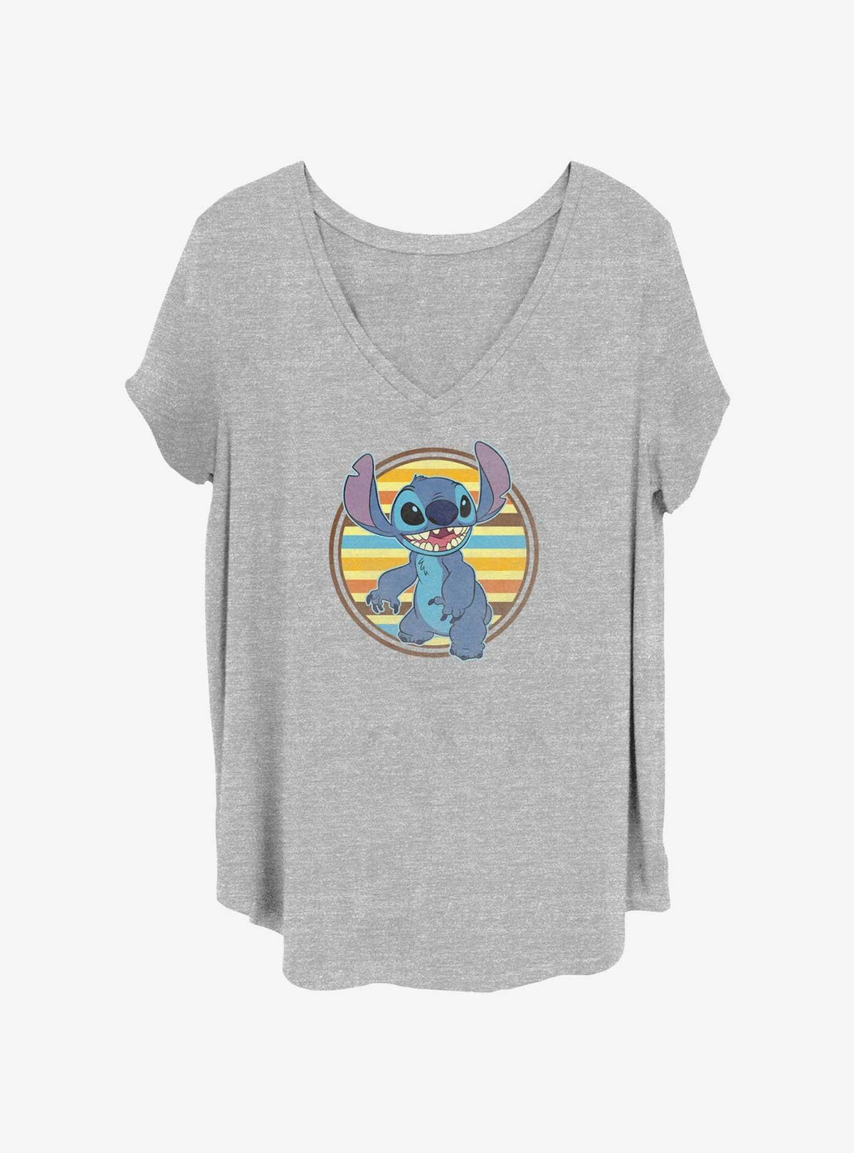 island alien duo Retro Stripe Badge Girls T-Shirt Plus Size